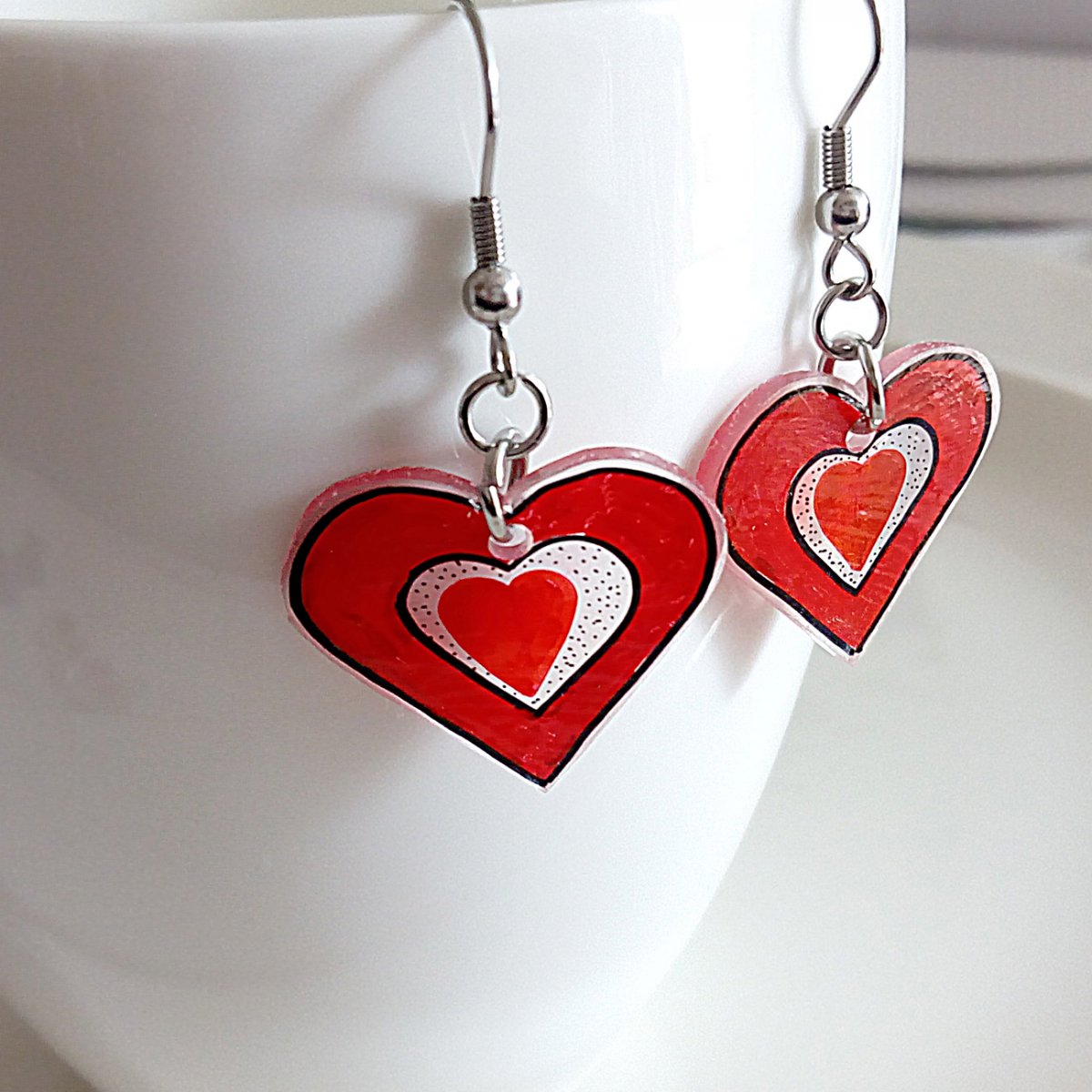 náušnice Srdíčka 5, nerez