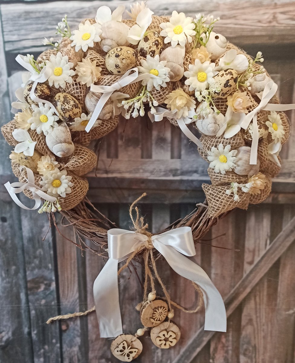 Věneček jarní s jutou a vajíčky
