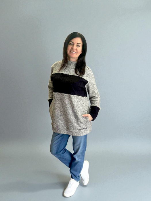 Dámská dlouhá mikina svetrová