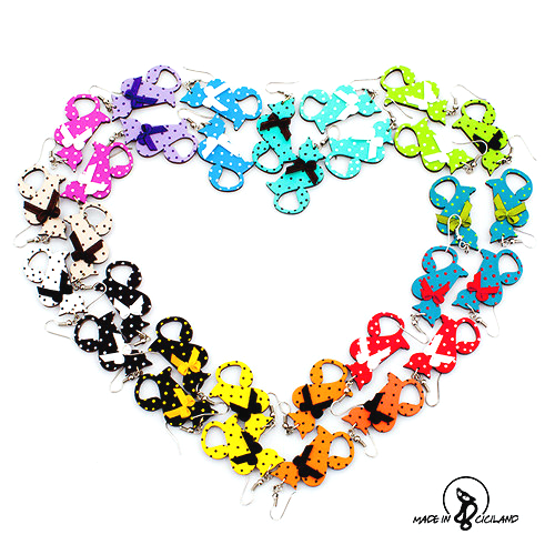 Kočičí náušnice 18 barevných párečků