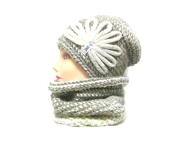 SOUPRAVA ČEPICE A NÁKRČNÍKU OMBRÉ/dvojnit