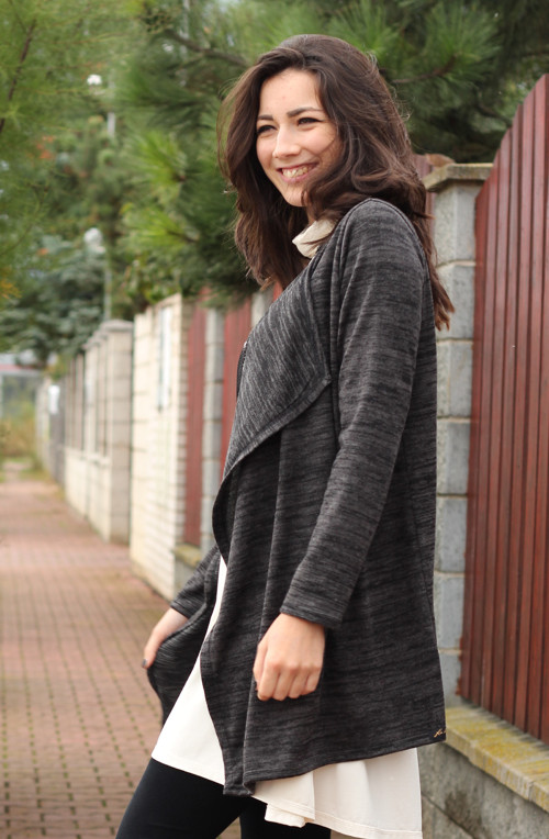 Šedý kardigan