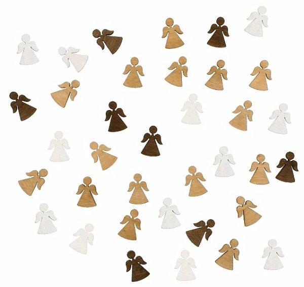 dřevěný andílek - mix barev  - cena za 24 kusů