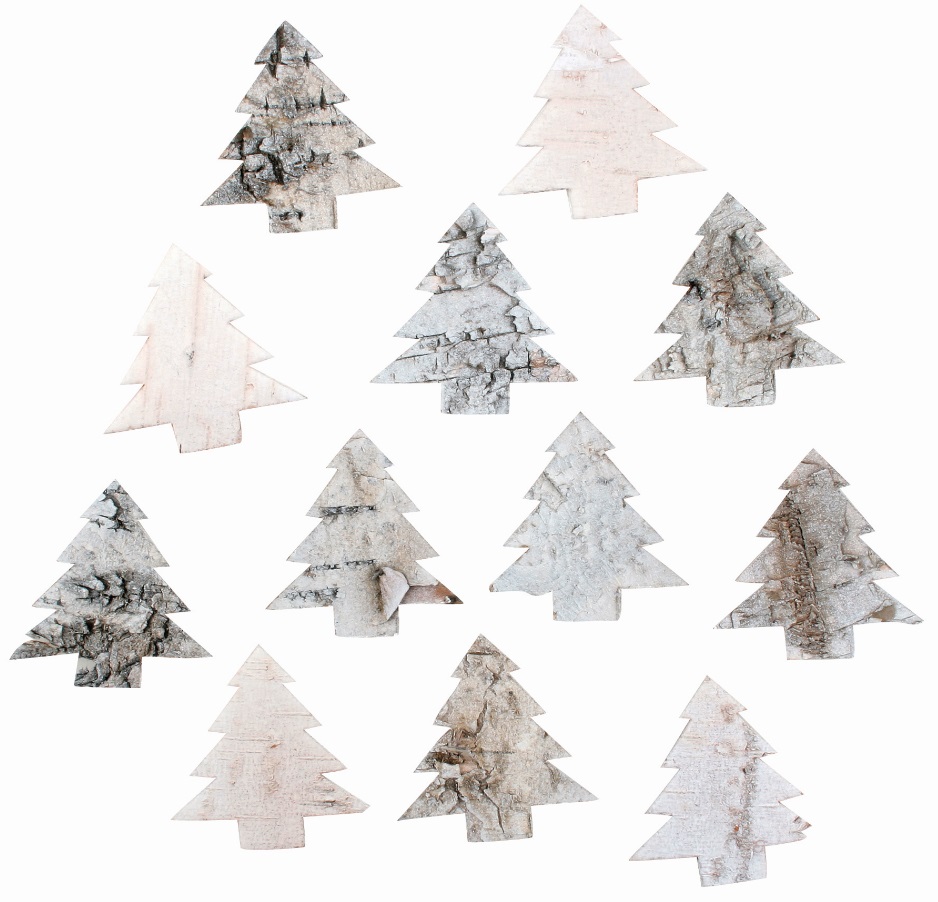 stromečky z březové kůry - cena za 12 kusů