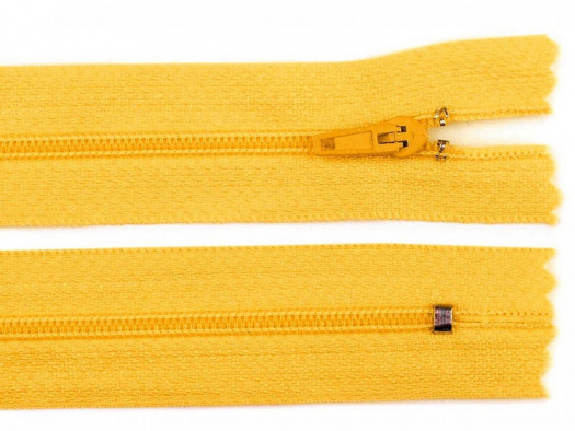 Spirálový zip žlutý-hořčicový 40 cm