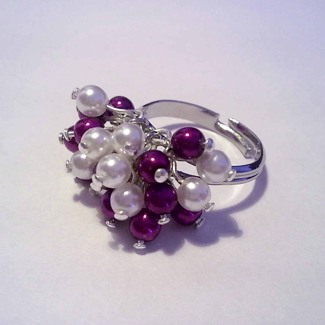 "ROMANCE"Bílo-fialový prsten