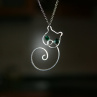 Kočička - náhrdelník - chirurgická ocel Swarovski