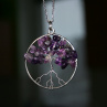 Amulet AMETYSTOVÝ STROM ŽIVOTA - chirurgická ocel
