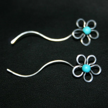 Květinky s modrým tyrkenitem - chirurgická ocel