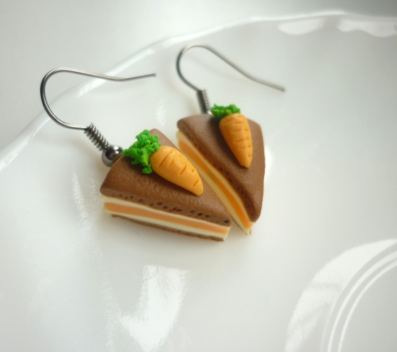 Náušnice fimo mrkvové dorty