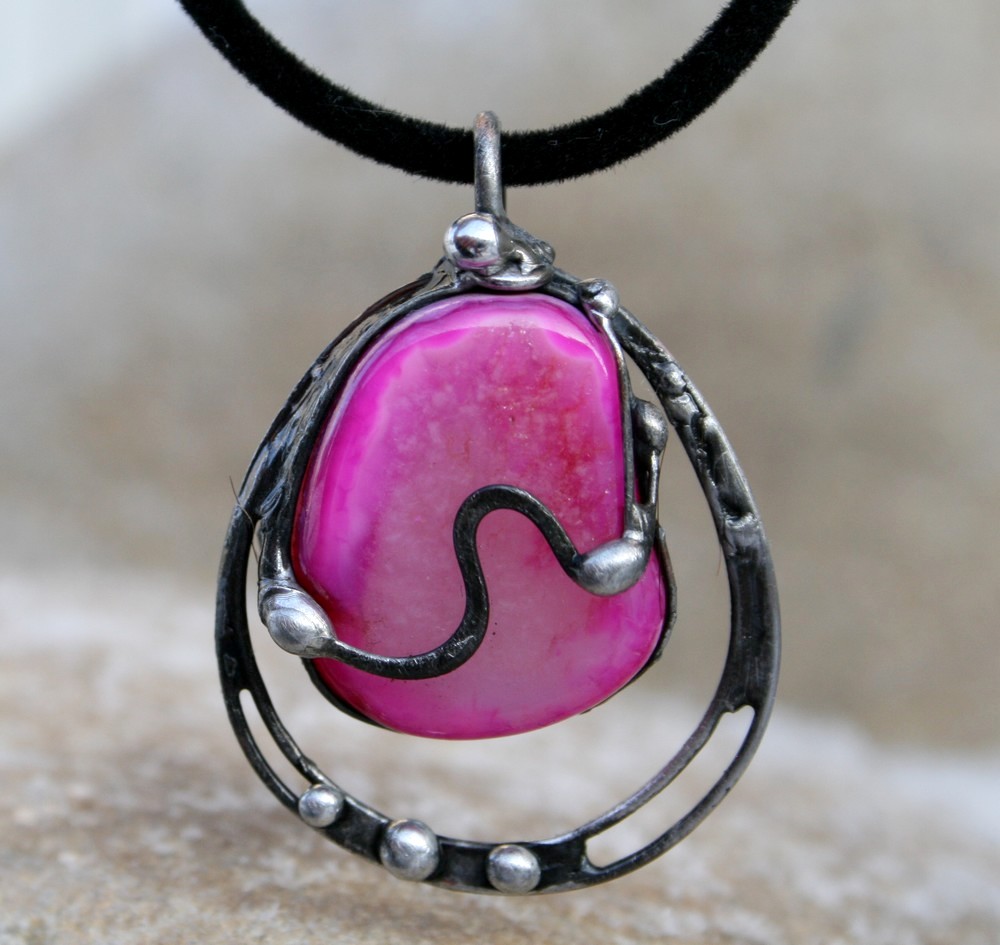 Achát přívěsek/náhrdelník