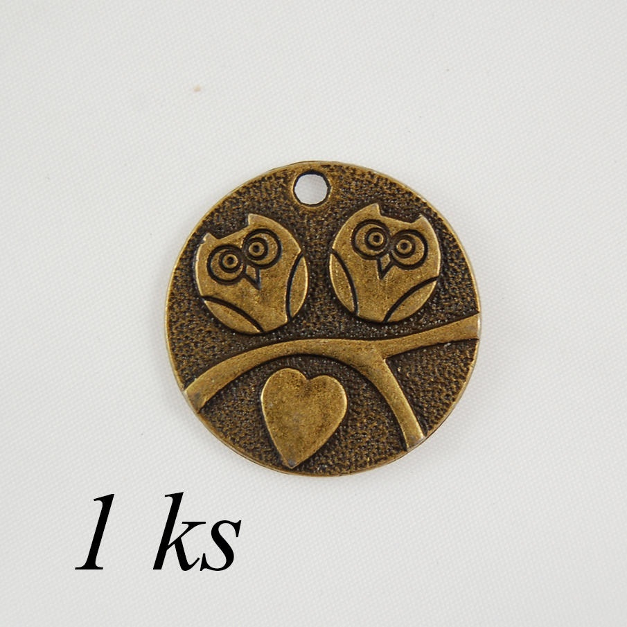 Zamilované sovy, bronzová barva (02 0222)