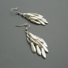 Bílý voskovaný vánek - náušnice