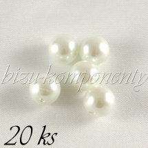 Bílé voskované perle  8mm 20ks (01 0067)