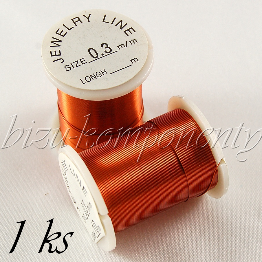 Měděný lakovaný drát měděný tmavý 0,3mm 10m (57 0008)