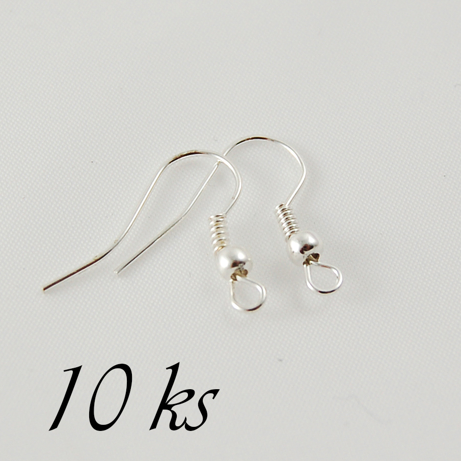 Náušnicové háčky KaP 10ks, stříbrná barva (10 0002)