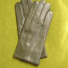 Pánské olivové kožené rukavice s vlněnou podšívkou
