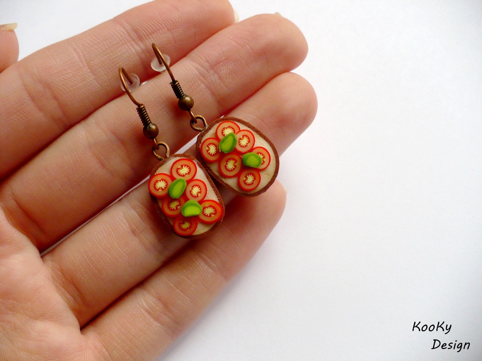 Visací náušnice - obložený chlebíček