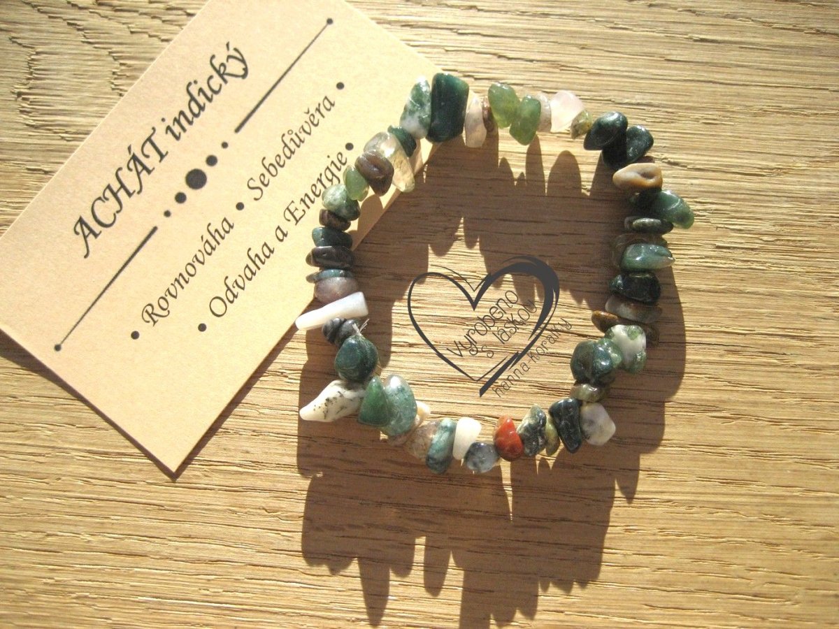 Pružný náramek - Achát indický