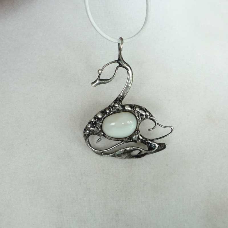 Labuť - achátový přívěsek