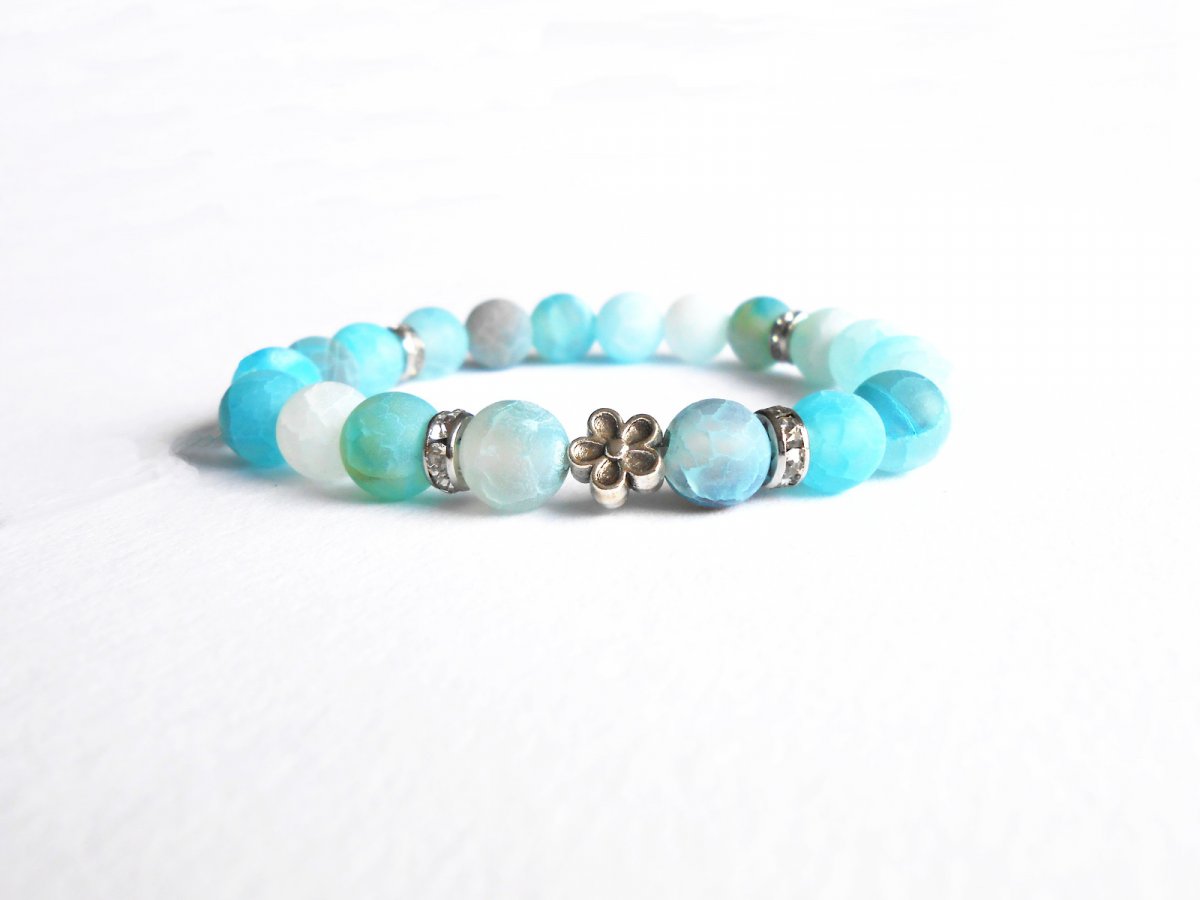 Náramek -  ledový achát