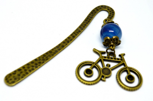 Záložka modrý achát a bicykl