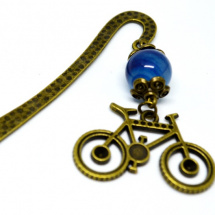 Záložka modrý achát a bicykl