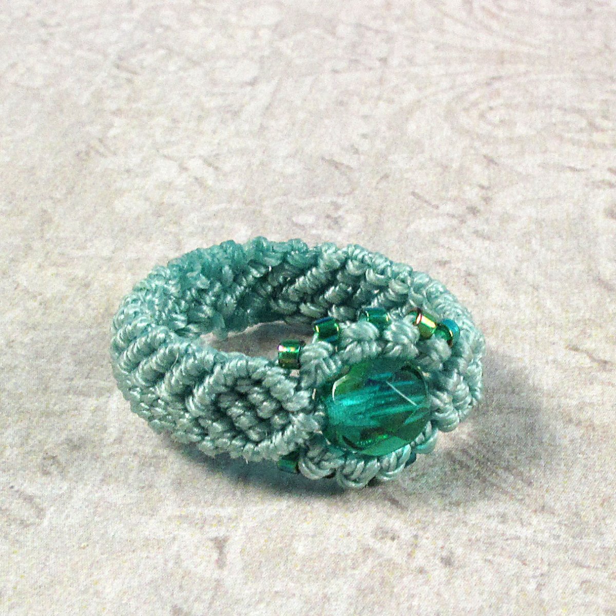 Macramé prstýnek Sandra tyrkysový vel. 53 (č. 1566)