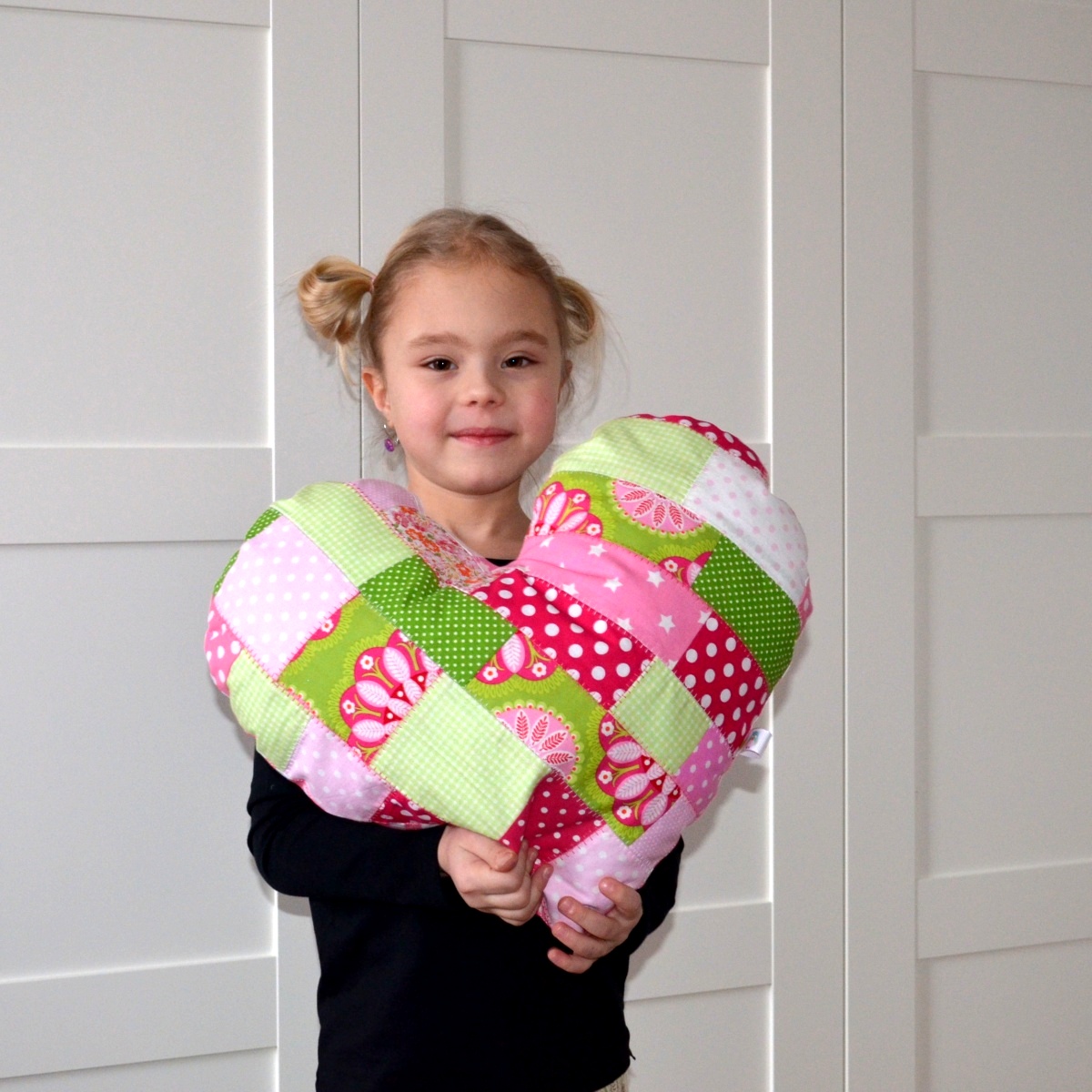 Polštář - patchworkové srdce