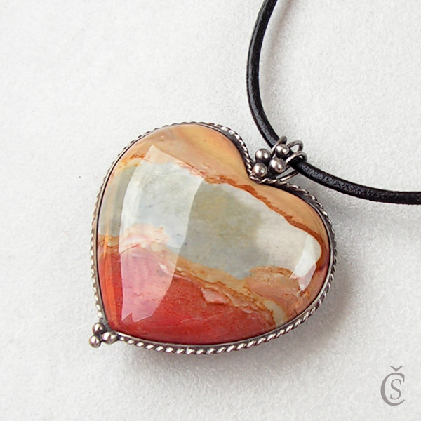 Srdce - Jaspis polychrom