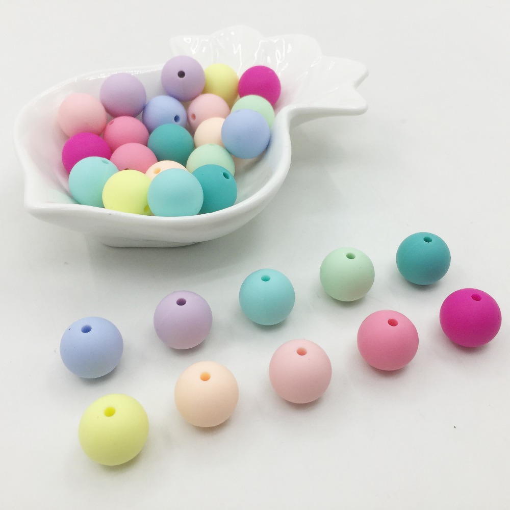 Silikonové korálky 15mm (5ks) - mix