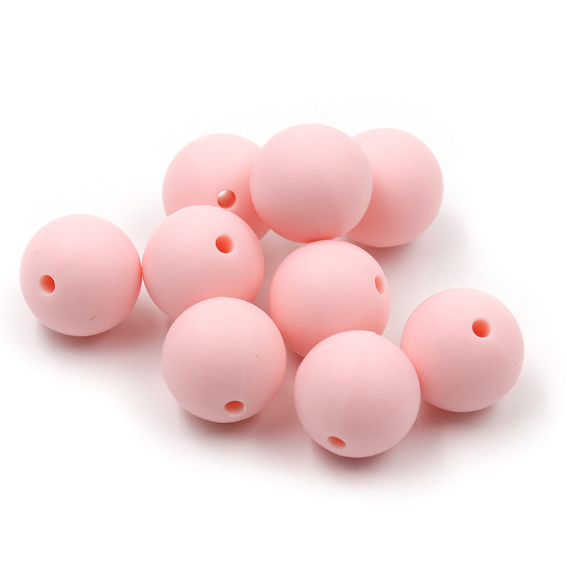 Silikonové korálky 15mm (1ks) - sv.růžová