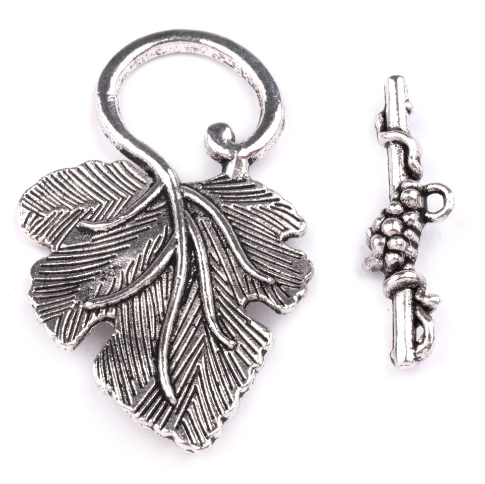 Americké zapínání 22x36mm HROZNOVÝ LIST