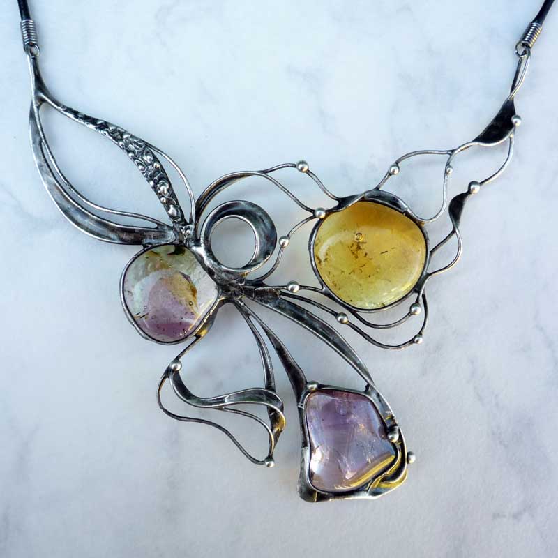 Mašlový - ametrín + luxusní skla