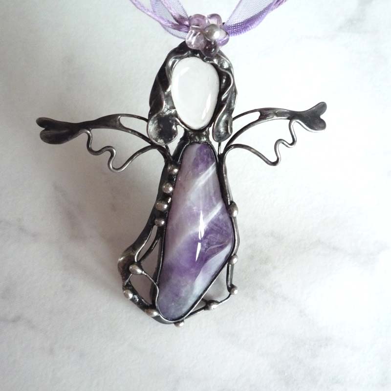 Andílek....ametyst + křišťál