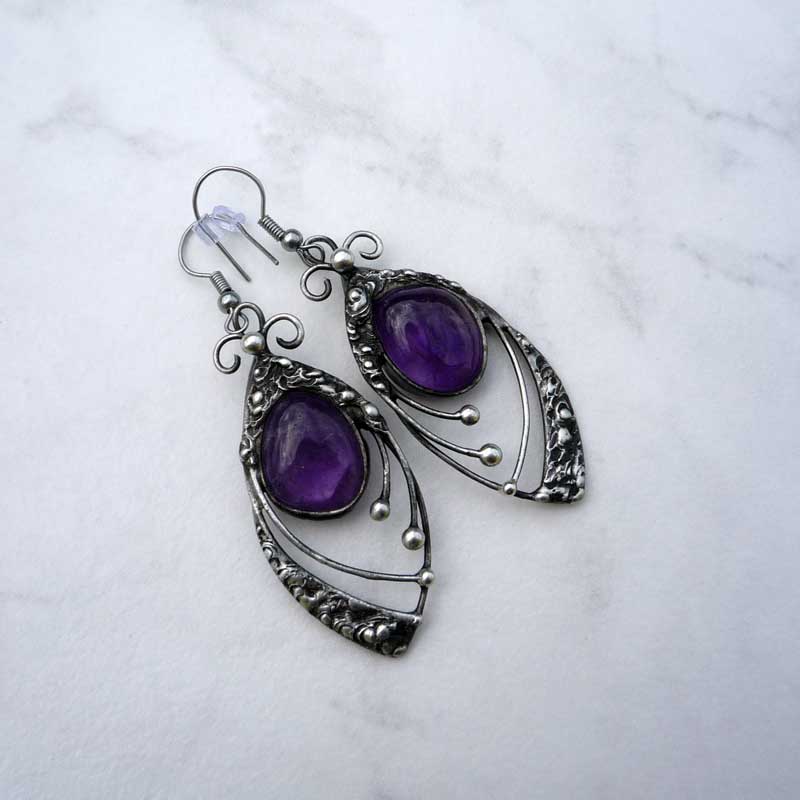 Ametystové náušnice