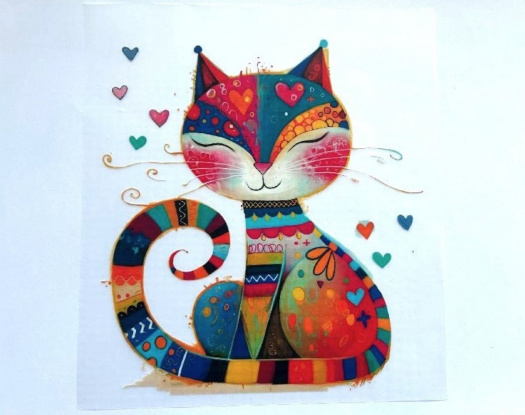 Nažehlovací aplikace kočka 21x22 cm 