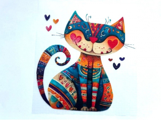 Nažehlovací aplikace kočka 22x22,5 cm 