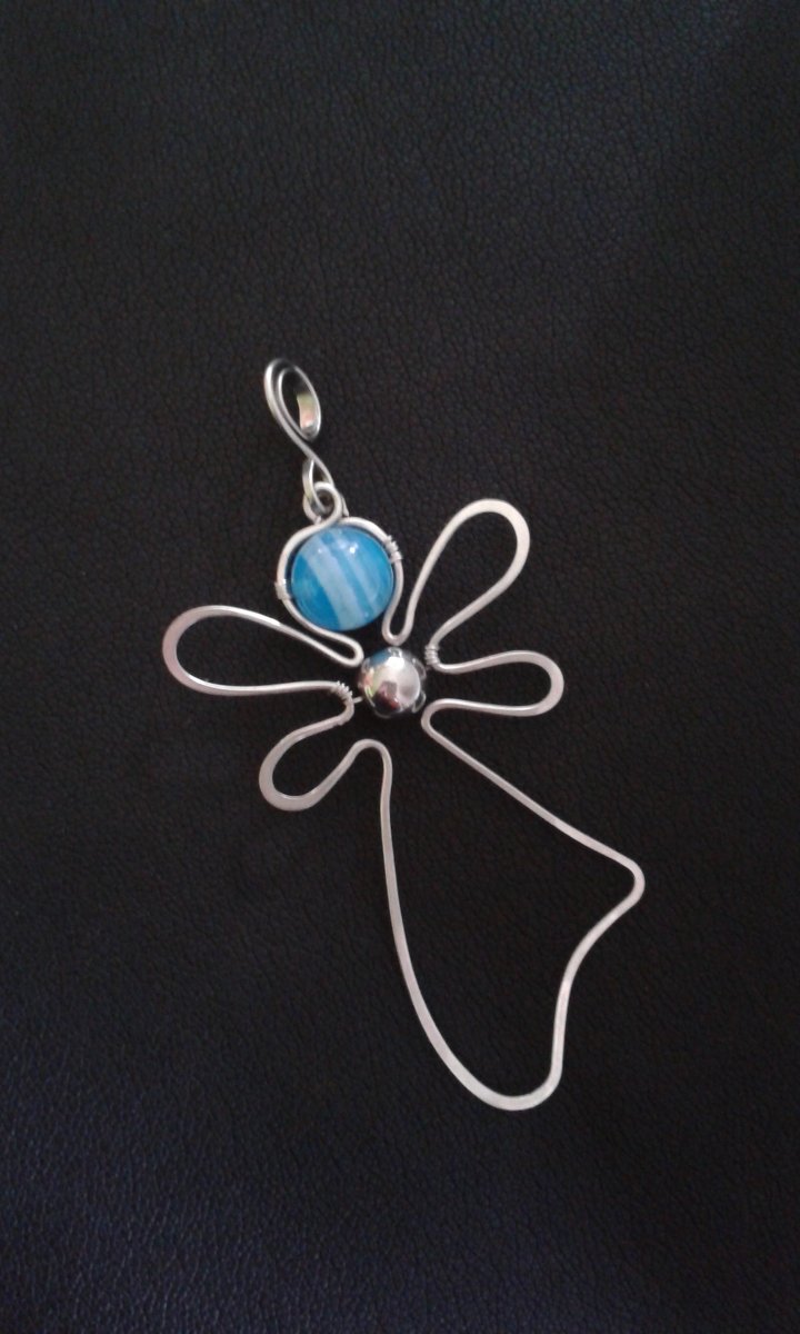 Přívěšek - Anděl Achát Hematit - chirurgická ocel