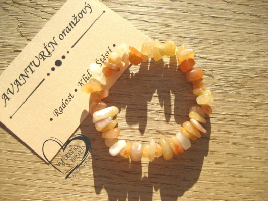 Pružný náramek - Avanturín oranžový