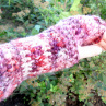 bezprsté rukavice z ručně předené a barvené vlny - rúžové