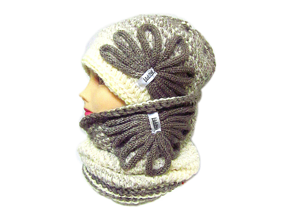 SOUPRAVA ČEPICE A NÁKRČNÍKU OMBRÉ/dvojnit