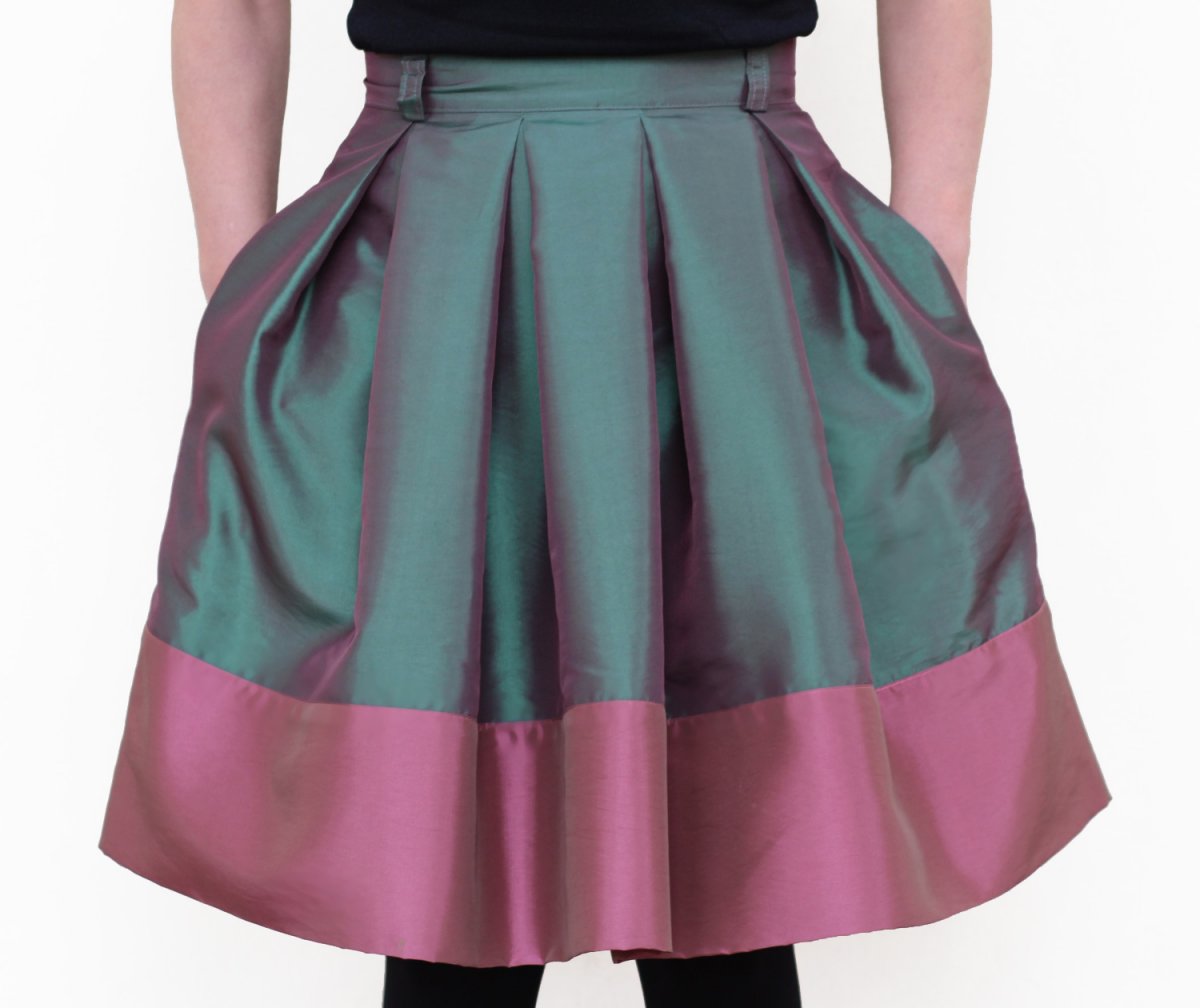 FuFu sukně skládaná Zeleno-růžová