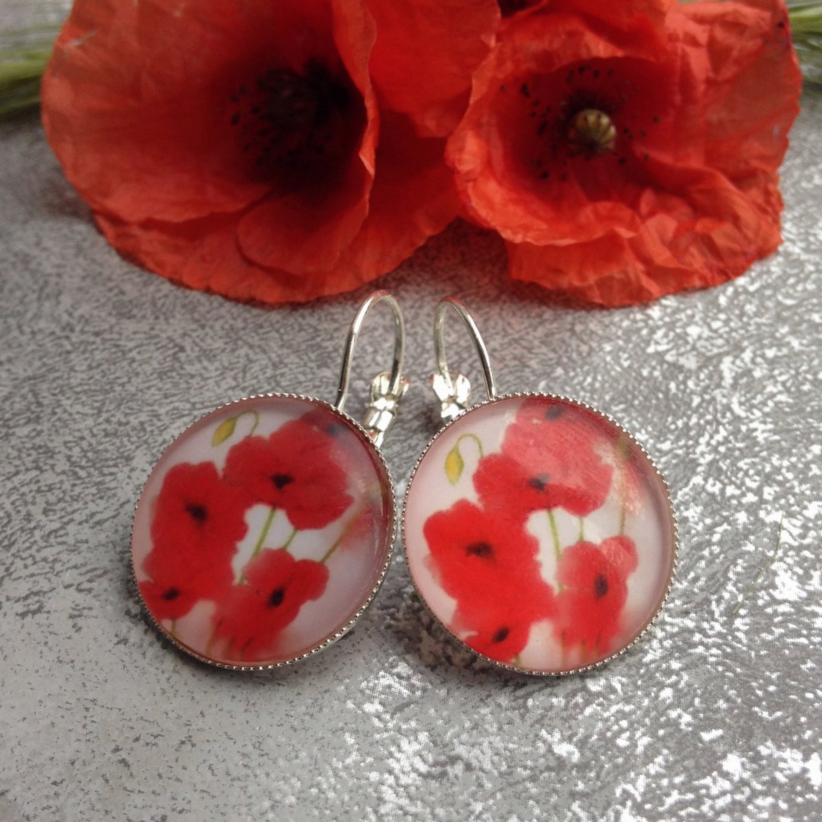 Vlčí máky - náušnice