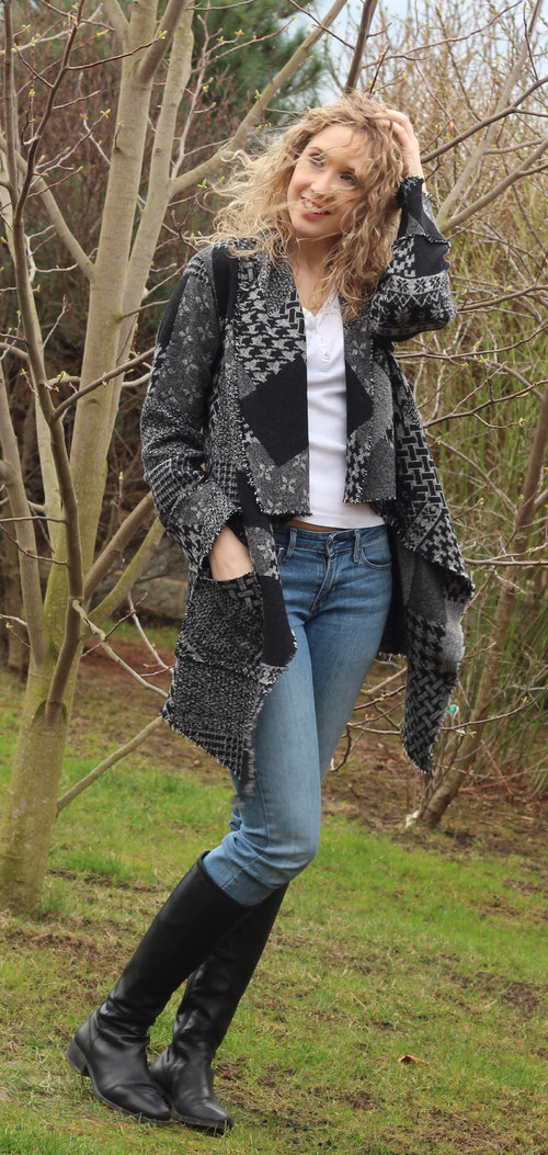 Černošedý kardigan