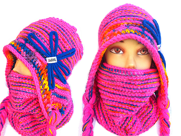 SOUPRAVA UŠANKY A NÁKRČNÍKU S APLIKACÍ- MERINO