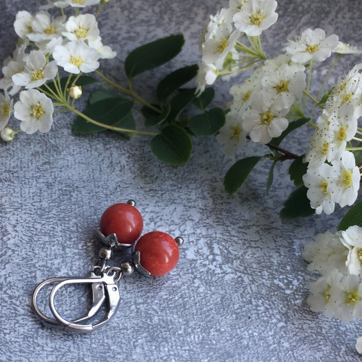 Náušnice s korálem