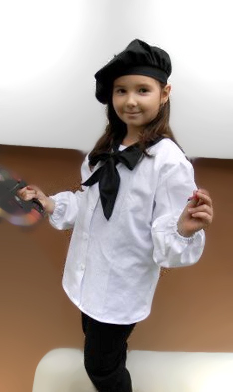 MALÍŘSKÝ BARET A KOŠILE-maska,převlek-122-128 vel.