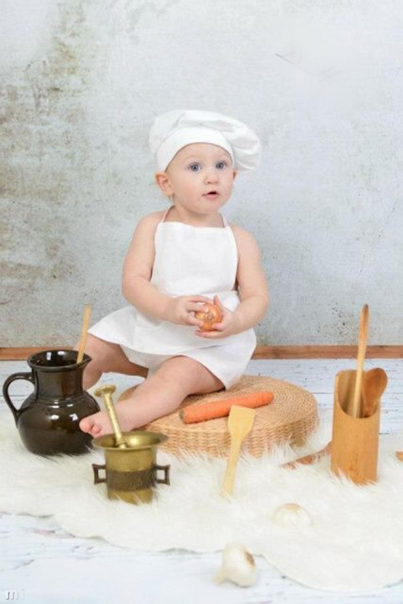 Dětská kuchařská prostřižená zástěrka 0-2 roky