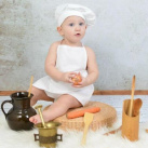 Dětská kuchařská prostřižená zástěrka 0-2 roky